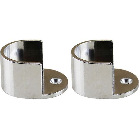 Supports de tringle à rideaux en alliage (grain 25) pour tringles de 28 mm, compatibles avec les tringles en métal et en bois, fixation murale - Bon état (1/5)