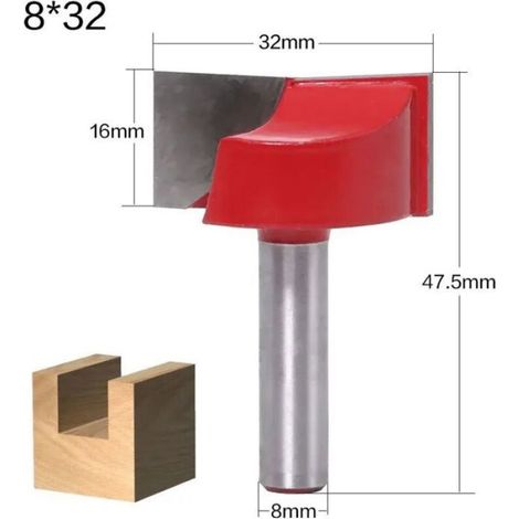 Mèche de gravure en carburateur massif pour le travail du bois, fraises CNC pour bois, tige de 8mm, 6 pièce (1/4)