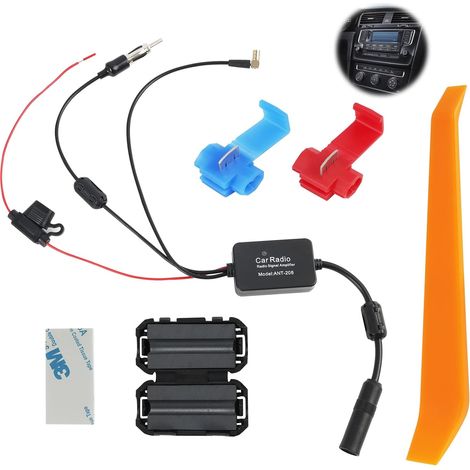 Adaptateur Amplificateur DAB+ A391 pour Autoradio - Splitter Antenne FM vers DAB, Compatible avec Sony, Pioneer, JVC, Kenwood, Blaupunkt, Alpine - Installation Facile, Adaptateur DIN SMB, Radio Numéri (1/5)
