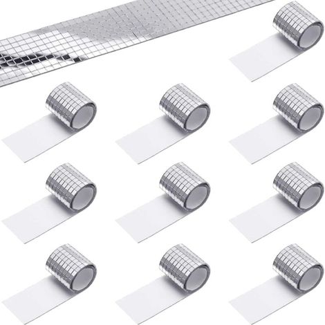 4800 selbstklebende Mosaikfliesen-Spiegel, Glas-Spiegel-Wandaufkleber, Mini-Glas-Mosaik-Quadrat-Spiegelaufkleber für DIY-Disco-Party-DIY-Dekoration (5 x 5 mm)