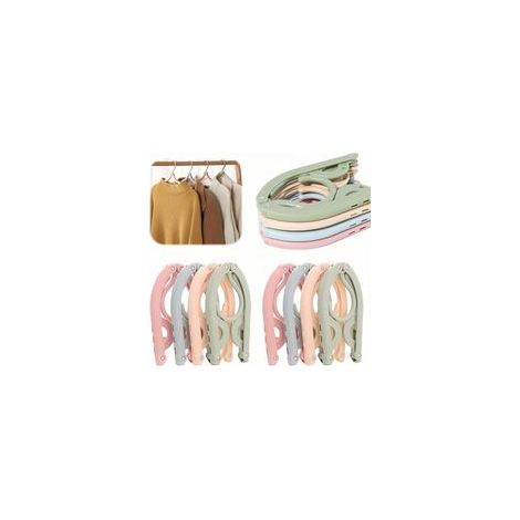 Lot de 12 cintres pliables, 4 couleurs, cintres de voyage portables en plastique pliables pour la maison, l'hôtel, le camping, les vacances, les croisières, accessoire de voyage indispensable (1/5)