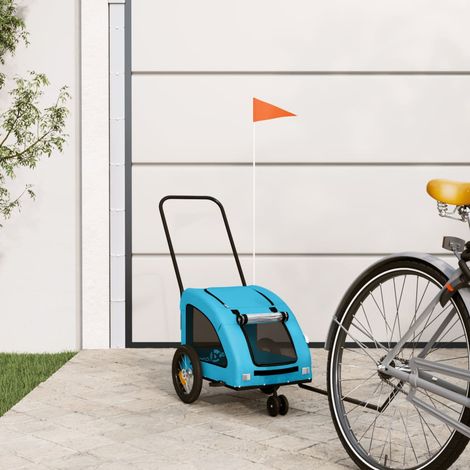 Pet Bike Trailer Blue Oxford Fabric and Iron vidaXL
