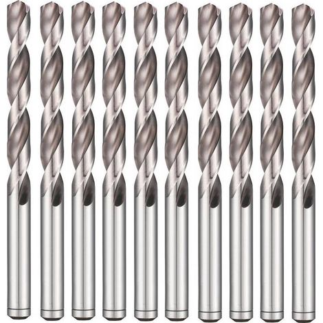 10 Forets Hélicoïdaux HSS DIN 338 RN - Pointe Fendue - Aciers 135° D. 7.14 x Lt. 109 x Lu. 69 x Q. 7.14 mm x Z2 - Diamwood