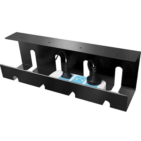 Goulotte de câbles sous bureau – un système de gestion des câbles en métal adapté au rangement des câbles au bureau et à la maison. (1/5)
