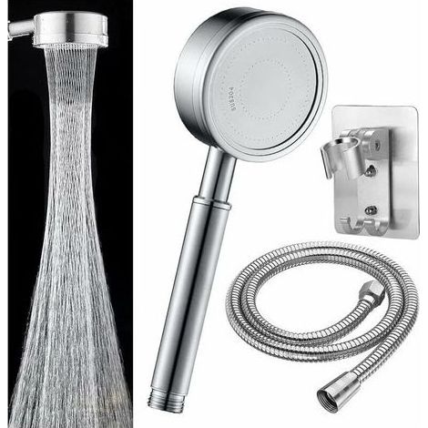 Ensemble de douche en acier inoxydable avec support de douche, tuyau de douche de 1,5 m, pomme de douche avec filtre à eau,pommeau de douche,pommeau de douche economie deau,pomme de douche (1/4)