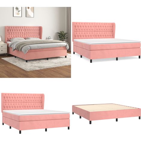 Sommier à lattes de lit avec matelas Rose 160x200 cm Velours - Lit Plateforme - Lit Double - Lit Velours - Lit Rose - Literie - Home & Living (1/5)