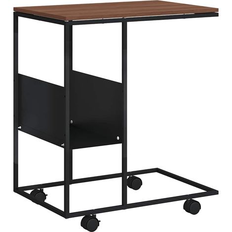 Maison Exclusive - Beistelltisch mit Rollen Schwarz 55x36x63,5 cm