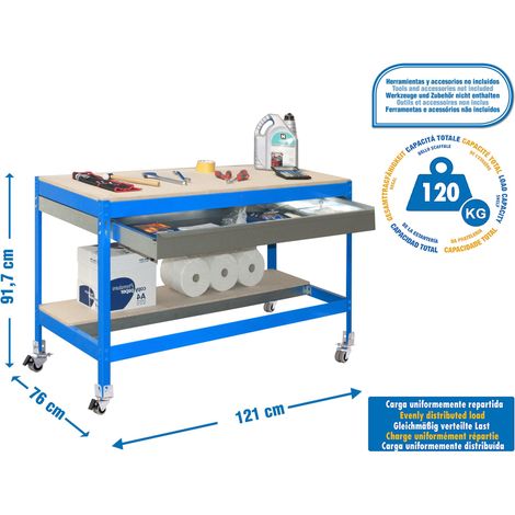 Simonrack Robuste Metall-Arbeitsplatte in Blau