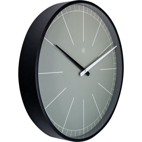 Horloge Murale Ronde en Plastique au Design Minimaliste Coloris Gris Diamètre 40 cm - PANGIVO (1/5)