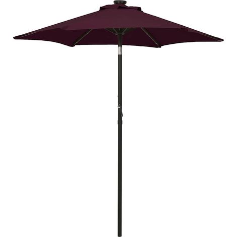 vidaXL Garden Parasol with LED Lights Bordeaux Red 200x211cm Aluminium (1/5)