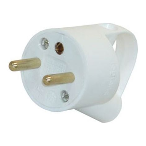 LEGRAND ANNELA FICHE MÂLE 16A AVEC TERRE ET SERRE-CÂBLE BLANC - 050420