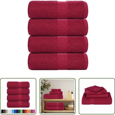 Badetuch - Waschtücher FROGN 4 Stk. Bordeaux 30x30 cm 360 g/m² (1/5)