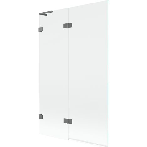 Mexen Lunar L mampara de ba帽o de 2 hojas izquierda 110 x 150 cm, transparente, metal de arma - 897L-110-100-95-00-L (1/5)