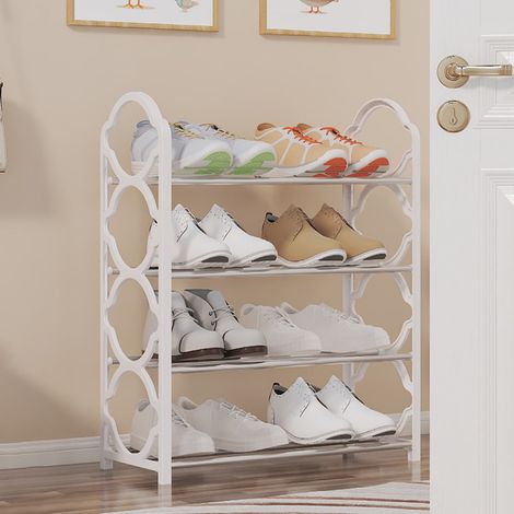 Porte-chaussures - 4 Niveaux - Structure Métallique - Pour Entrée Placard Chambre - 41.5 x 18.5 x 54.5 cm - 1 Pièce (1/5)