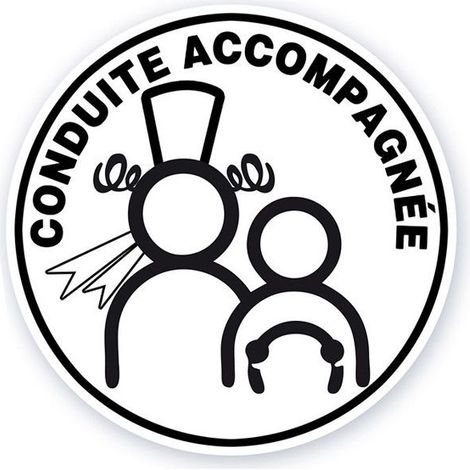 Autocollant - Conduite accompagnée - Breton - Voiture - 14cm diamètre (1/2)