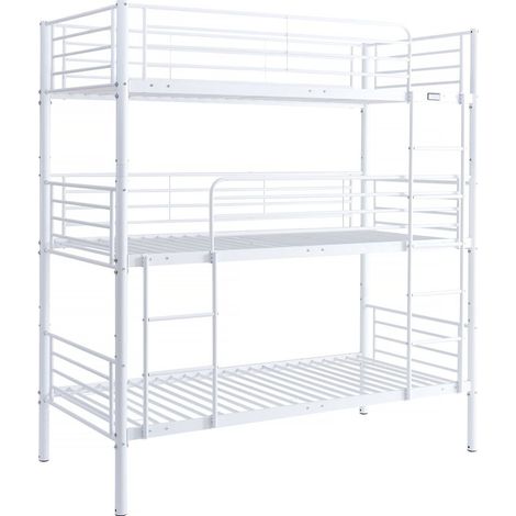 3-Etagen-Hochbett "HAVIN" - 90 x 190 cm - Weiß