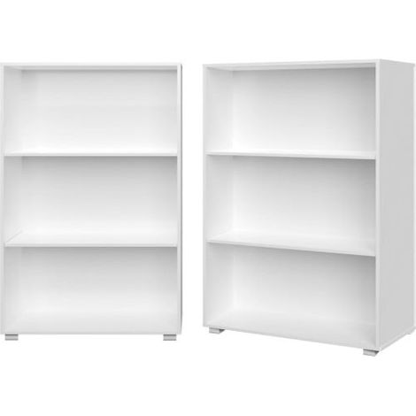 Lot de 2 Étagères 115 cm de haut Colonne bibliothèque Couleur blanche
