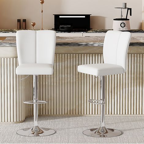 Set 2 sgabelli bar girevoli regolabili in PU metallo OKMYHOME (1/4)