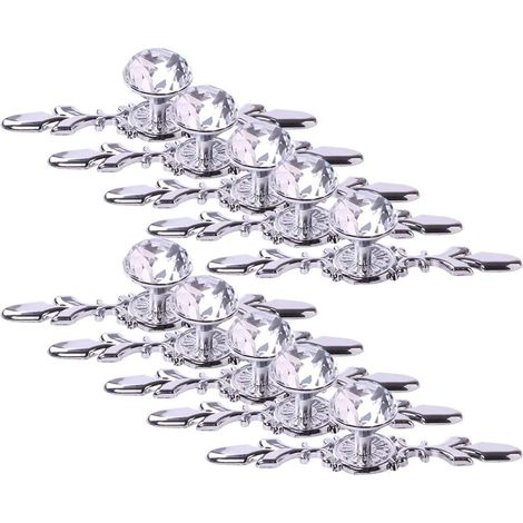 10er-Pack Schubladengriffe aus Kristallglas, 17 cm große Schrankgriffe in Diamantform, Kommodenknöpfe aus Glas, transparente Schrankgriffe mit dekorativen Paneelen für Küche und Schlafzimmer