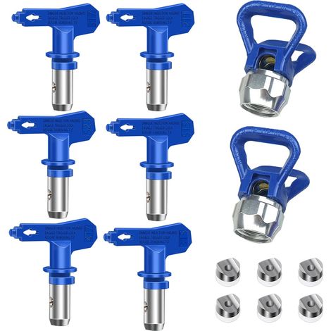 Lot de 6 buses réversibles sans air, pistolets à peinture sans air, pistolets à peinture haute pression, pièces pour la peinture de la maison, du bâtiment, du patio et des clôtures (211, 315, 417, 517 (1/5)