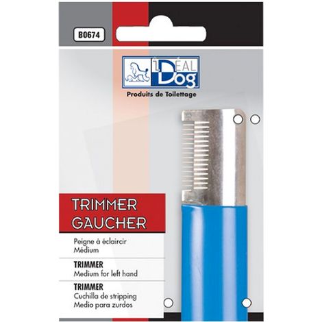 Trimmer IdealDog Gaucher Moyen 14 Dents : Bleu