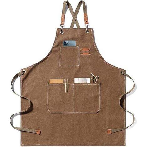 Tablier de Cuisine et Jardinage en Coton Réglable avec Grandes Poches pour Hommes et Femmes