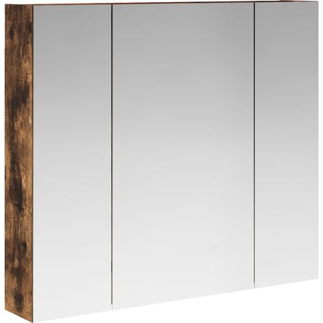 Maison Exclusive - Badezimmerspiegelschrank Geräucherte Eiche 80