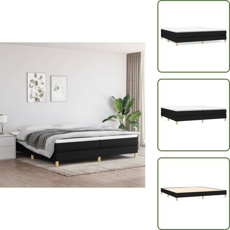 Cama de tela - vidaXL Estructura de cama con somier tela negro 200x200 cm - Cama negra
