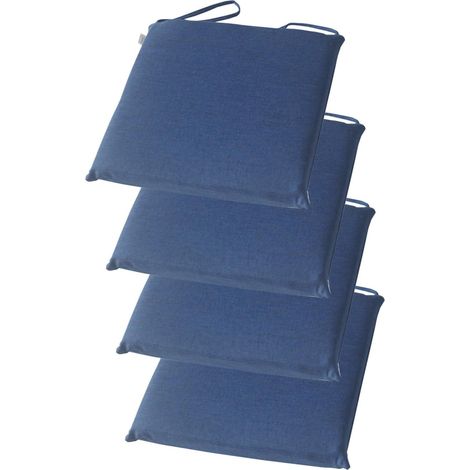 Lot de 2 Coussin de Chaise, Lin Lavable, Mousse Épaisse, Attaches Intégrées, Pour Cuisine Salle à Manger