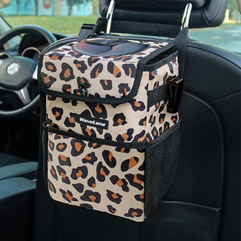 Poubelle Pliable Pour Voiture - Poubelle Suspendue Avec Couvercle - Pour Intérieur Auto Bureau Maison - 24 x 15 x 15 cm - 1 Pièce (1/5)