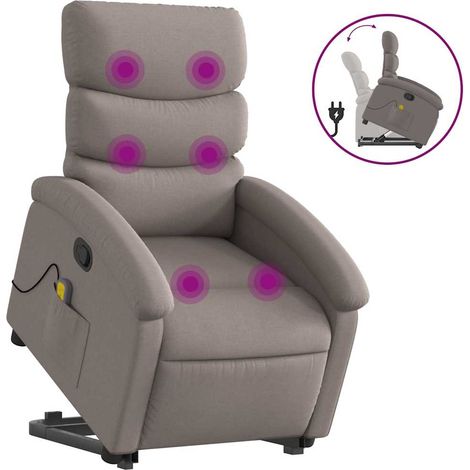 Maison Exclusive - Massagesessel mit Aufstehhilfe Taupe Stoff