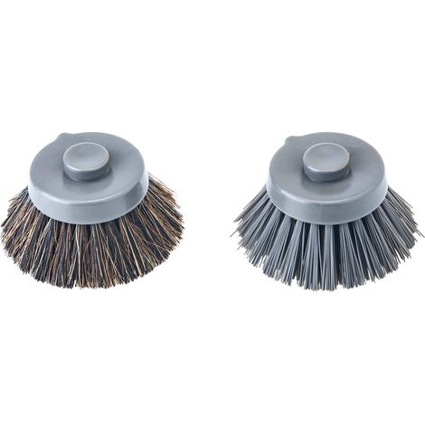 Vigar Set di 2 spazzole di ricambio in fibra di nylon e pelo di cavallo, colore grigio (1/5)