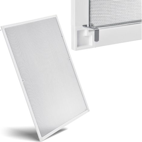 Zanzariera per finestre Bianco 100 x 120 cm Zanzariera affidabile con cornice in alluminio (1/2)