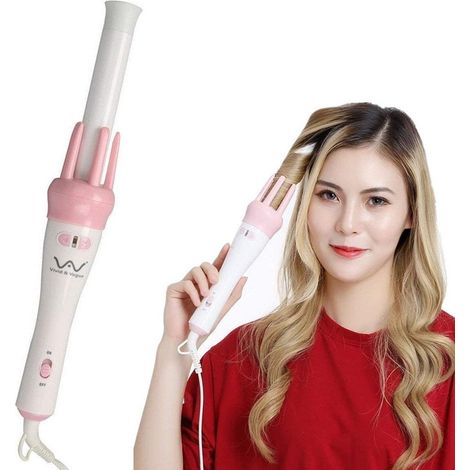 TrAdE Shop Traesio - Ferro Arricciacapelli Piastra Rotante Arriccia Capelli Ricci Automatico Pettine - (1/5)