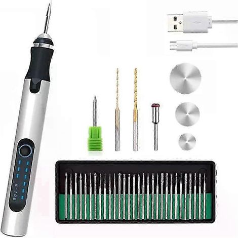 USB-Gravierstift für professionelle Anwender, 30 Bits, wiederaufladbar, kabellos, geeignet für Metall – JXLGV (1/5)
