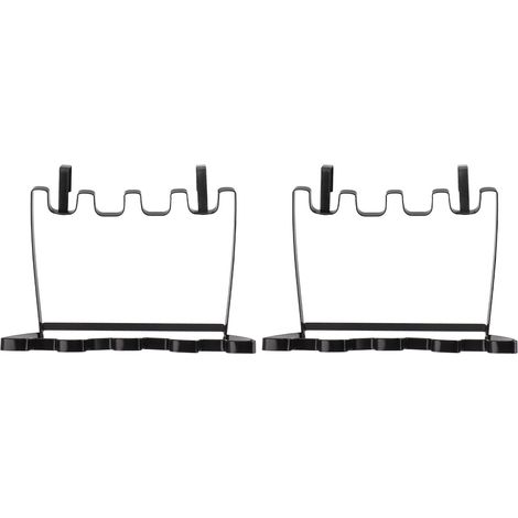 2PCS Hanging Trash Bag Holder Iron Foldable Under Sink Garbage Bag Rack for Kitchen Cupboard Frame Cabinet Door Black