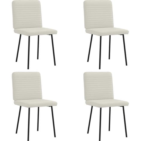 Esszimmerstühle 4 Stk. Creme Samt
