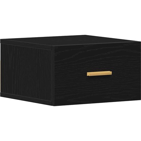 Maison Exclusive - Mobiletto da comodino a parete Rovere Nero 35 x 35 x 20 cm