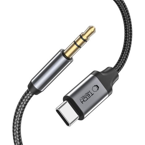 Cavo audio USB-C - mini jack da 3,5 mm, 1 m - nero (1/3)