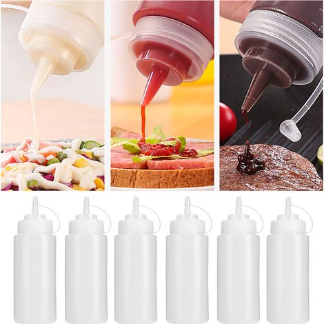 6 Bouteilles de 480ml pour Sauce Tomate, Vinaigrette et Condiments - Ustensiles de Cuisine Pratiques (1/5)