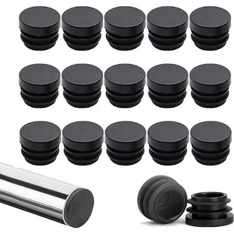 16 mm 40 Piece Chair Leg Caps Plastic Round End Caps for Chair Tube Stopper Chasia Foot Chair Leg Protection (1/5)