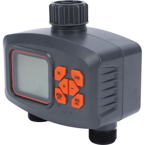 Programmateur d'arrosage numérique à double sortie pour robinet de tuyau de jardin, minuterie programmable pour extérieur et cour (1/5)