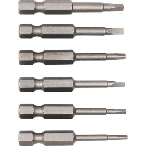 6 embouts de tournevis de 50 mm avec tige hexagonale de 1/4 pouce, tête magnétique triangle, degré d'impact, en acier S2, traités thermiquement, TA1.8, TA2.0, TA2.3, TA2.5, TA2.7,