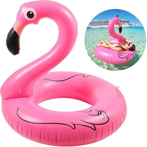 BelleRise - Bouée Piscine Adulte-Capacité de Charge Élevée et Durabilité Supérieure,Rose Flamant Chaise-105/43cm (1/5)