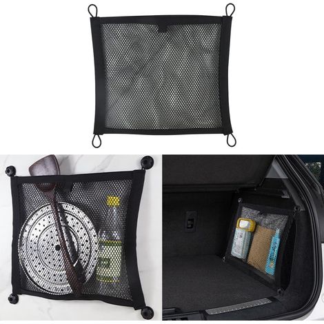 Filet Coffre Voiture Bagages Filet Rangement Coffre Voiture Universel Filet Coffre Universel Filet Protection Élastique Rangement (1/5)
