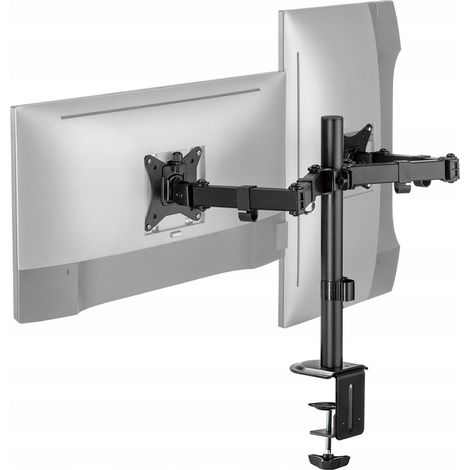Brazo articulado ergonómico para escritorio con capacidad para 2 monitores Spacetronik SPA-120 (1/5)