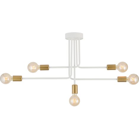 Plafoniera loft Gino 5 luci E27 bianco oro Sigma Lighting (1/3)