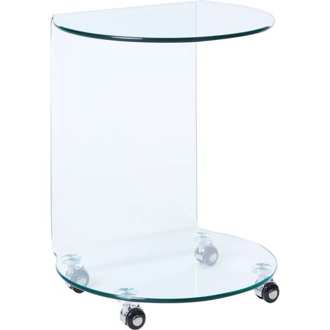 Beliani Side Table Transparent Tempered Glass Half-Round Minimalistic Minimalist, Gloss, Holds up to 10 kg, 45 x 35 x 56 cm MINTO (1/5)