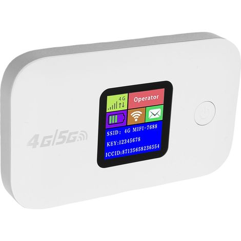 Routeur Wi-Fi portable sans fil haut débit 4G/5G LTE avec emplacement pour carte SIM et écran pour téléphone, ordinateur portable et ordinateur. (1/5)