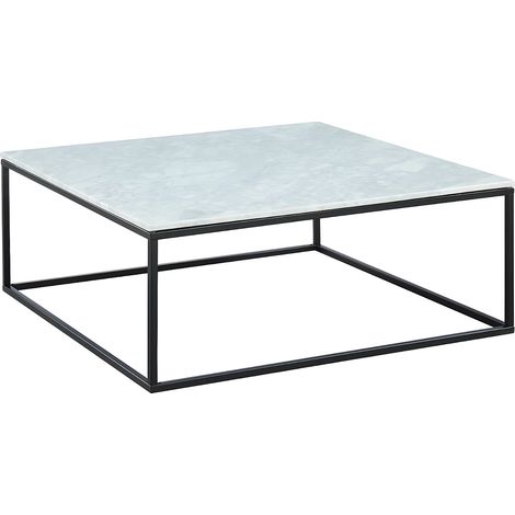 Tavolino quadrato design in Marmo e Metallo Bianco e Nero - ARETHA di Pascal MORABITO (1/5)